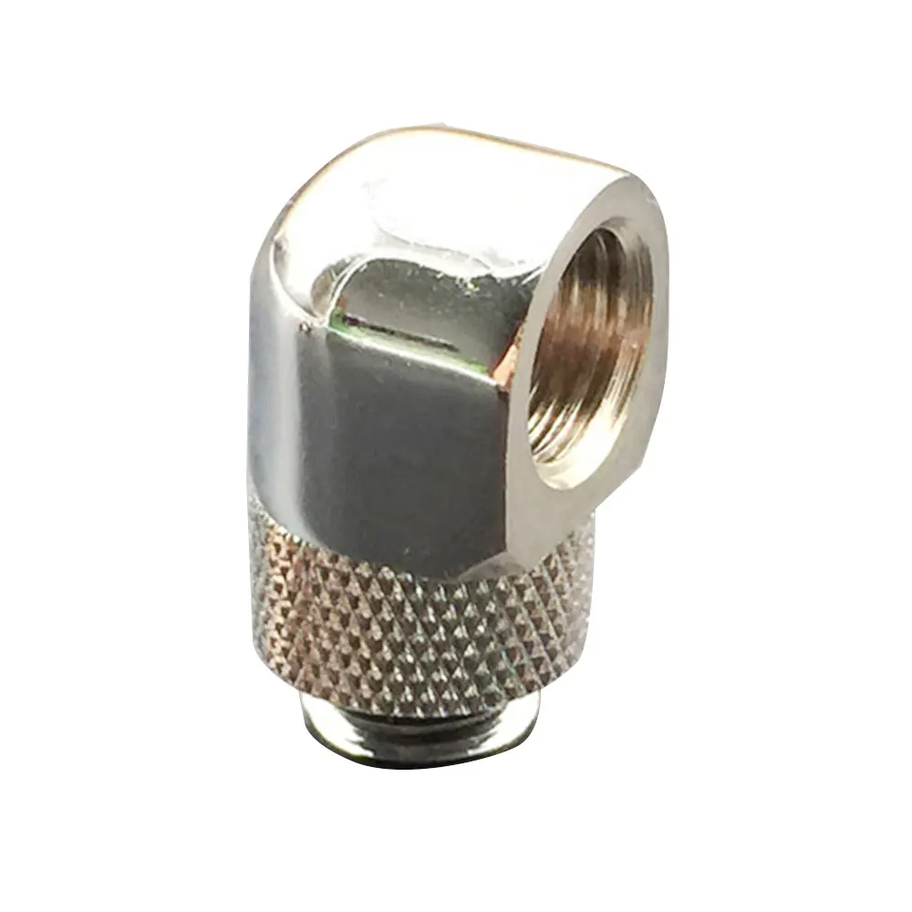 

90 Degree Angle G1/4 Thread Rotary Fitting Water Cooling Flat Head Silver