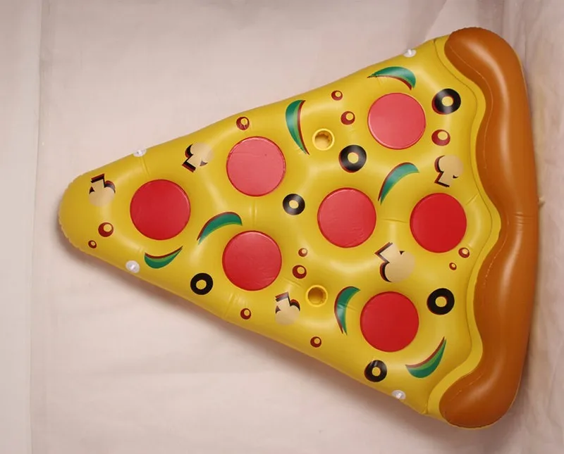 180 см бассейн воды игрушка Гигантский желтый надувной ломтик пиццы плавающая кровать Плот плавательный круг надувной матрас