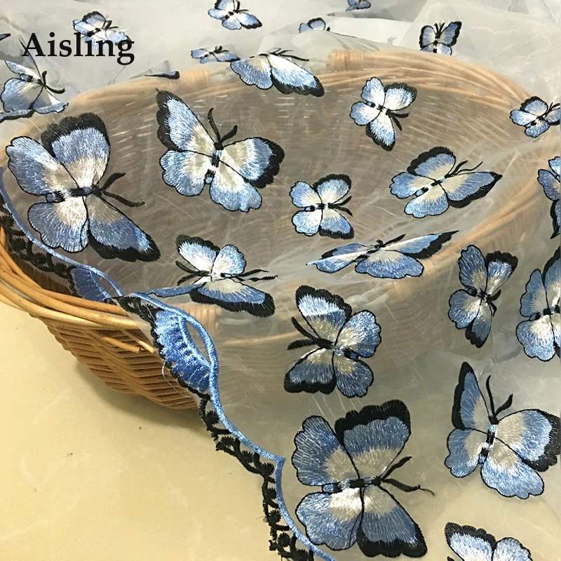 Новое поступление органза вышитое кружево украшение элегантная 3D кружевная бабочка из ткани ручной работы сделай сам женское платье одежда ткань D617