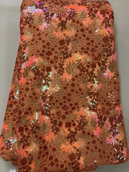 

Latest French Nigerian Laces Fabric 2019 High Quality Tulle African Laces Fabric Wedding sequins French Tulle Lace FLL3855