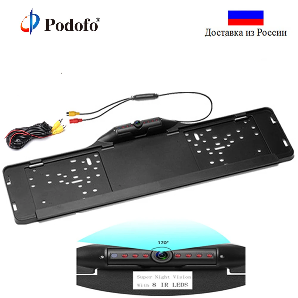 

Podofo Universal 12 LED Light Car Rear View Camera IP66 Mini Auto Front Backup Parking Camera 170 Wide Angle HD Color Waterproof