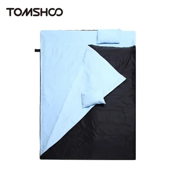 

TOMSHOO 86"x60" Double Sleeping Bag Outdoor Camping Hiking Double Sleeping Bag with 2 Pillows Autumn Winter Sleeping Bag