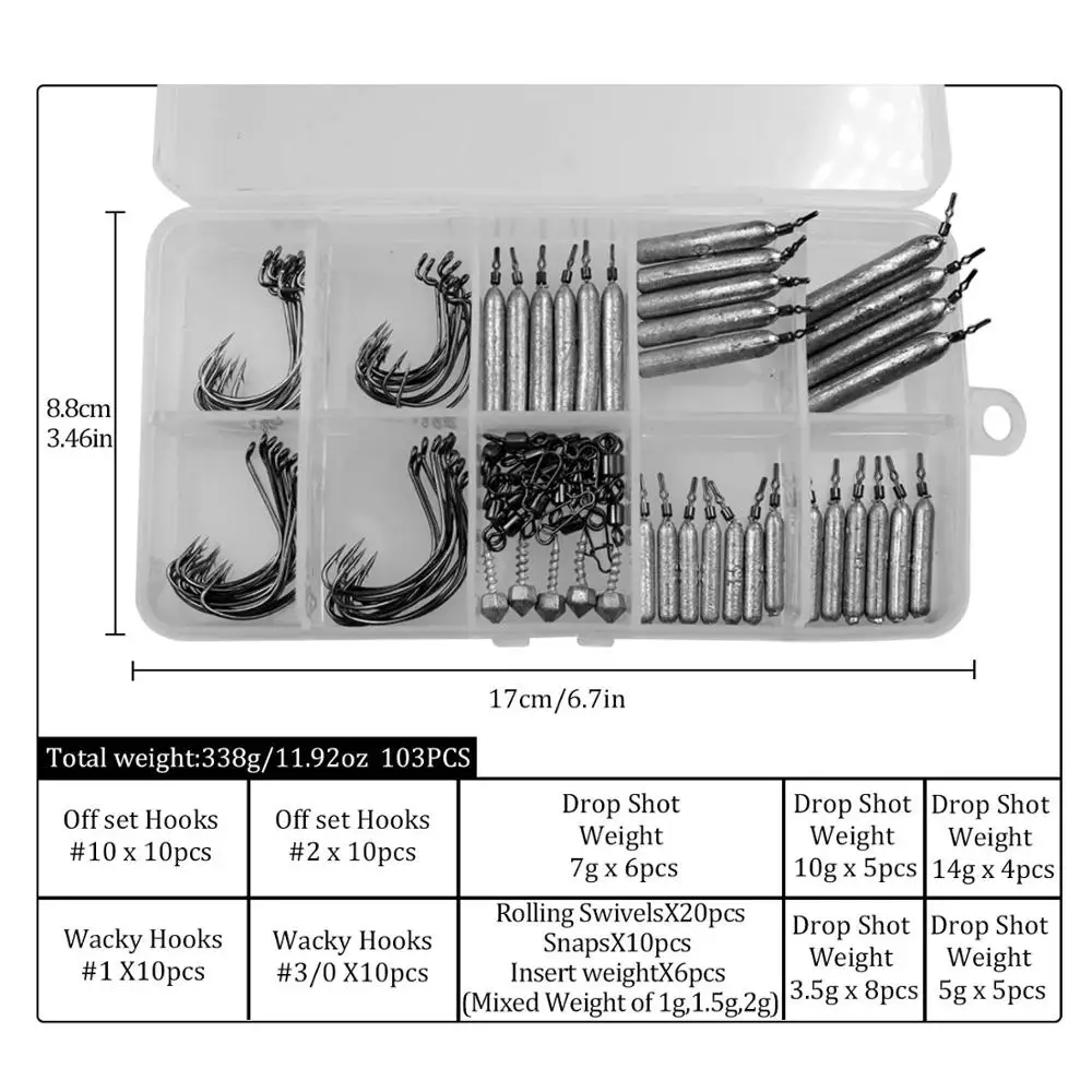 28Pcs 103pcs Wacky Rig Weights Fishing Accessories Fishing Tools Drop