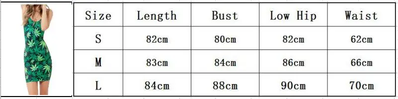 2019 Новинка модные женские туфли жилет платье 3D принт с листом конопли платье без рукавов летнее платье-карандаш с коротким и широким