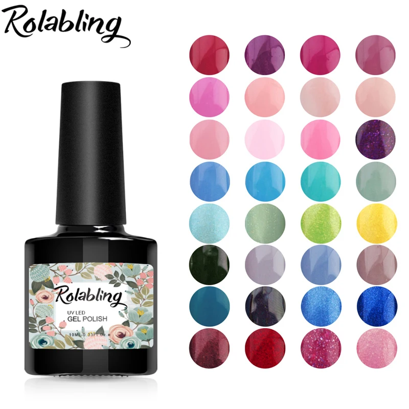 

Rolabling 10ml Gel Polish Colorful UV Lamp Color Gel Primer DIY 80 Color Nail Glue Gel False Nail Polish Lacquer Vernis