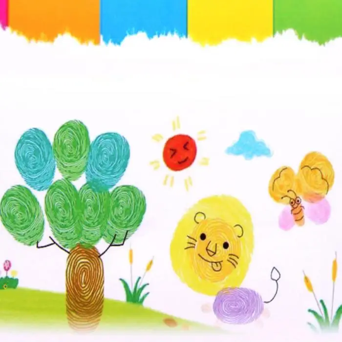 24 цвета многоцветные штемпельные подушечки дети изображение отпечатка пальца палец штамп для росписи колодки пигмент дети ремесло DIY игрушки GQ999