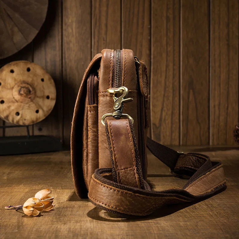 AETOO  Handmade original men bag shoulder bag Messenger bag men mini leather leather casual oblique cross package