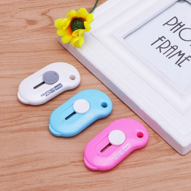 

Cute Solid Color Mini Portable Utility Knife Paper Cutter Office Stationery