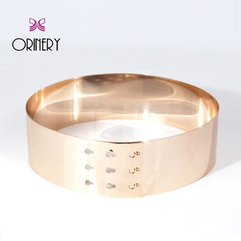

ORINERY Hot sale Metal Wide Belts Women 2018 New Designer Belt Women High Quality Golden/Silver Waistband Dress Accessories
