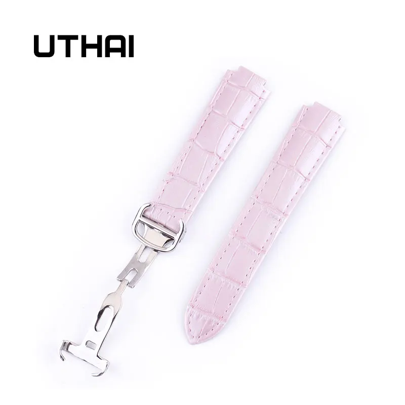 UTHAI P05 14 9 мм 18 11 20 12 Ремешки для наручных часов из натуральной кожи ремешок Cartier Blue