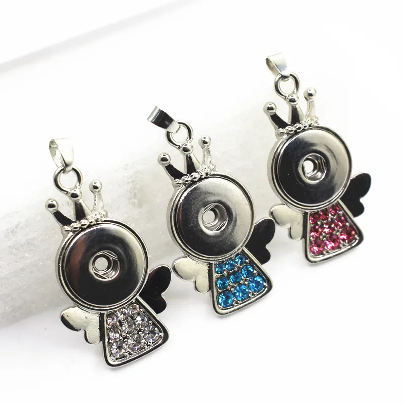 Snap Necklace pendant 6pcs/lot Angel snap pendants charms Diy snaps jewelry pendant for 18mm