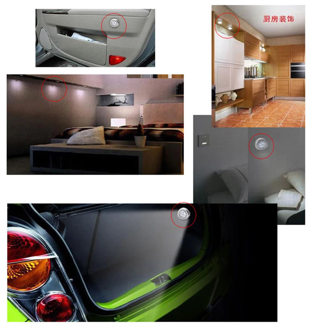 HTB1asNNjb3nBKNjSZFMq6yUSFXaP LED Wireless Stick-on Tap Light Cordless Touch Lamp Indoor Outdoor for Closets Storage Rooms Car ( Batteries Not Included ) Mallzona