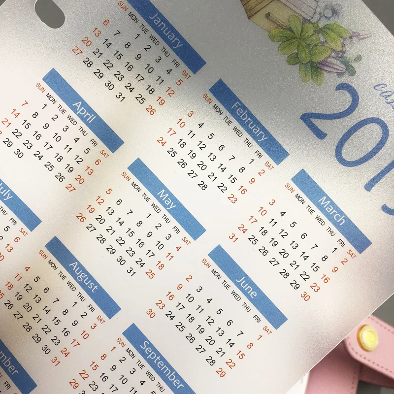 Fromthenon прозрачный 2019 календари для Filofax спираль тетрадь 6 отверстий вкладыш