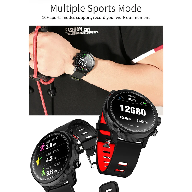 L5 Smart Watch Men IP68 Waterproof Smart Fitness Bracelet Heart Rate Monitor Band Vibrating Alarm Clock Wristband Sport Band