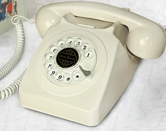 Поворотный номер HA1950 античный винтажный ретишный домашний телефон для пожилых людей - Цвет: Beige
