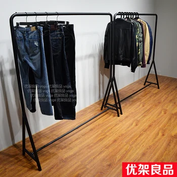 

Iron clothing store, clothing display rack, floor type side hanging ladies shop, landing racks, simple hanger