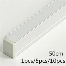 CLAITE 50 см U алюминиевый профиль для светодиодной ленты светодиодный полосатый свет для бара комнатный светильник кухонные люстры 10 мм в ширину