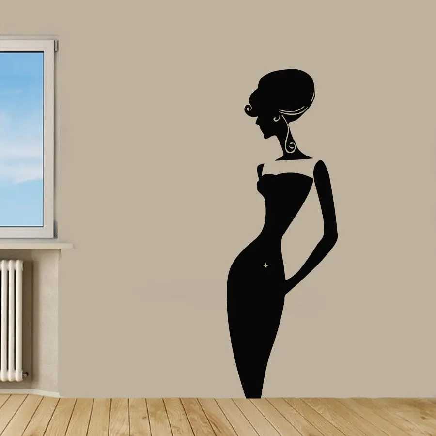 силуэт девушки в платье. женщина рисунок.