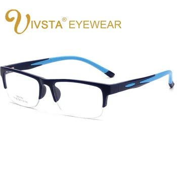 IVSTA TR90 Men Glasses Cyele Half Rim Eyeglasses Frame Flexbile Silicone Optical Frame Football Goggle Prescription Lenses cambridge 5011 full rim eyeglasses frame prescription glasses rxable all vision unisex glasses tr90 with metal