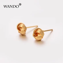 WANDO маленькие Роскошные милые детские украшения для маленьких девочек, безопасные круглые золотые серьги принцессы Huggies, подарок E51