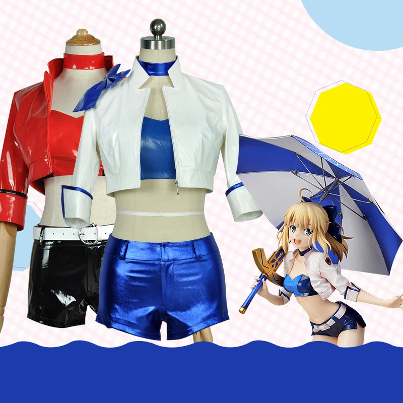 saber king racing suits motorcycle sexy cos leather cosplay costumes