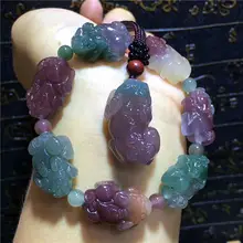 Природный фиолетовый зеленый драгоценный камень Агат Дракон пи Сю кулон, браслет