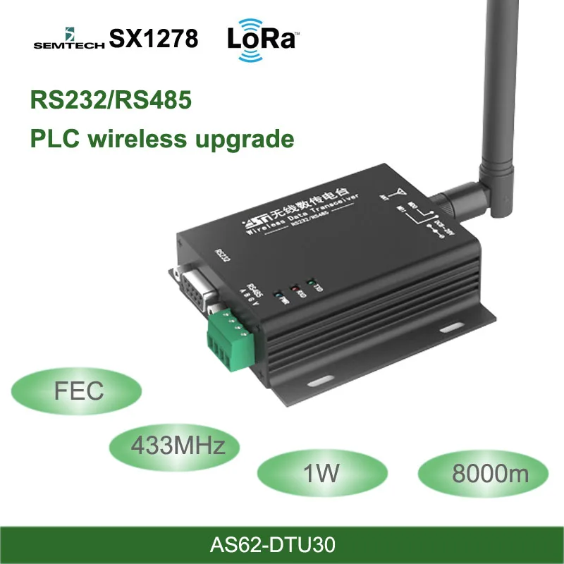 LoRa DTU 433 мГц SX1278 RS485 RS232 Интерфейс rf DTU трансивер 8 км FEC Беспроводной модуль UHF 433 м РФ передатчик и приемник