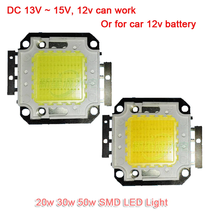 

Lot Input DC 13V~15V 1.5A~4A 20W 30w 50w Watt Cool / Warm White 6000k 3000k SMD LED Light Diodes Lamp Bulb For Car 12V battery
