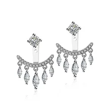 Moda dulce gota de agua color de la astilla pequeña borla Pendientes para las mujeres ZIRCON joyería zk20