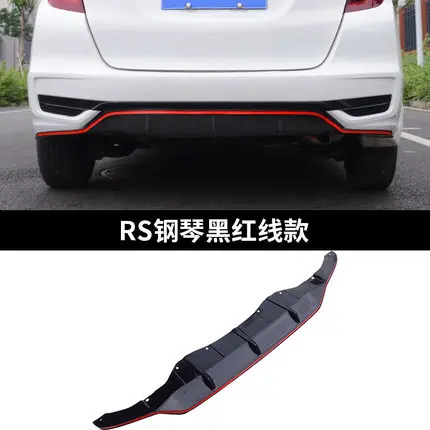 Для Honda JAZZ FIT GK5 задний бампер диффузор бамперы для губ протектор гвардии Картера Спойлер ABS хромированной отделкой - Цвет: A