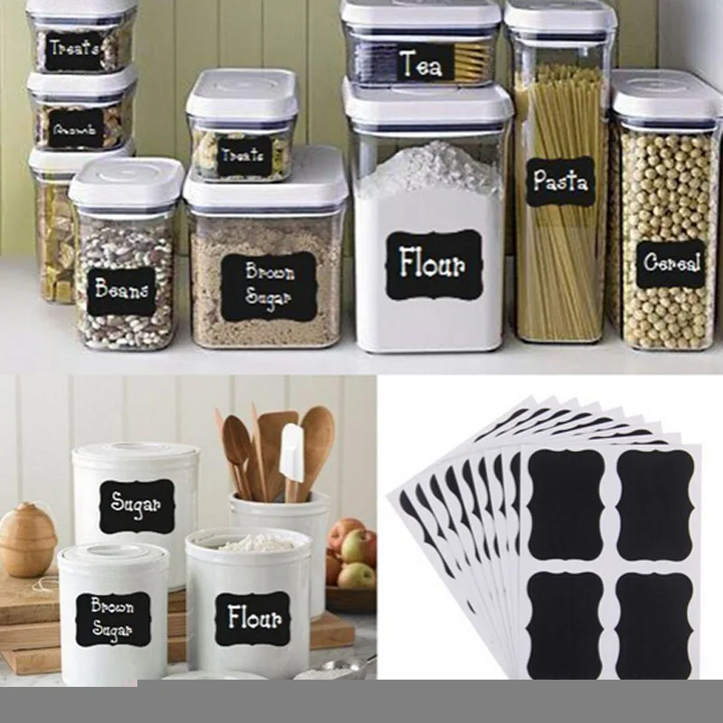 

36Pcs/lot Home Useful Label Sticker Chalk Blackboard Board Stickers Craft Kitchen refrigerator Jar Labels paster