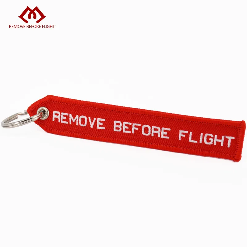 Удалить перед полетом тег Airworthy брелки Красная Вышивка брелок цепь для авиационных тегов OEM брелки модные ювелирные изделия - Цвет: Red1