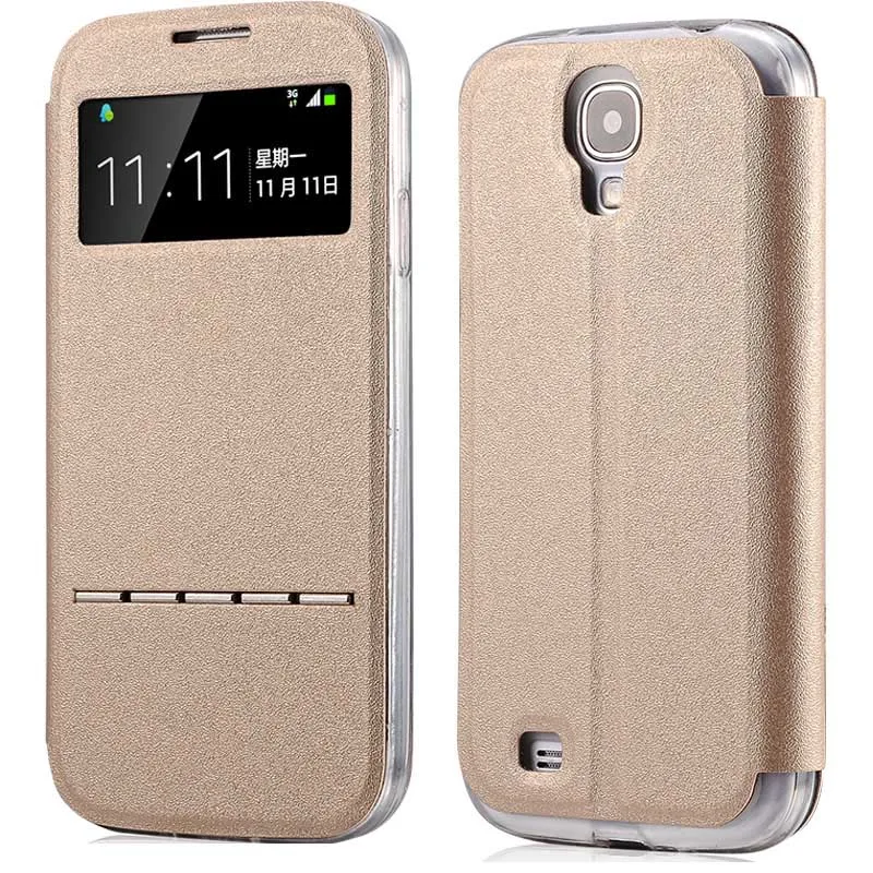 S4Mini скользящий ответ флип из искусственной кожи чехол для samsung Galaxy S4 Mini i9190 i9195