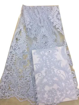 

Sequins embroidered Lace cloth mesh African lace evening gown wedding dress fabric nigerian lace fabric