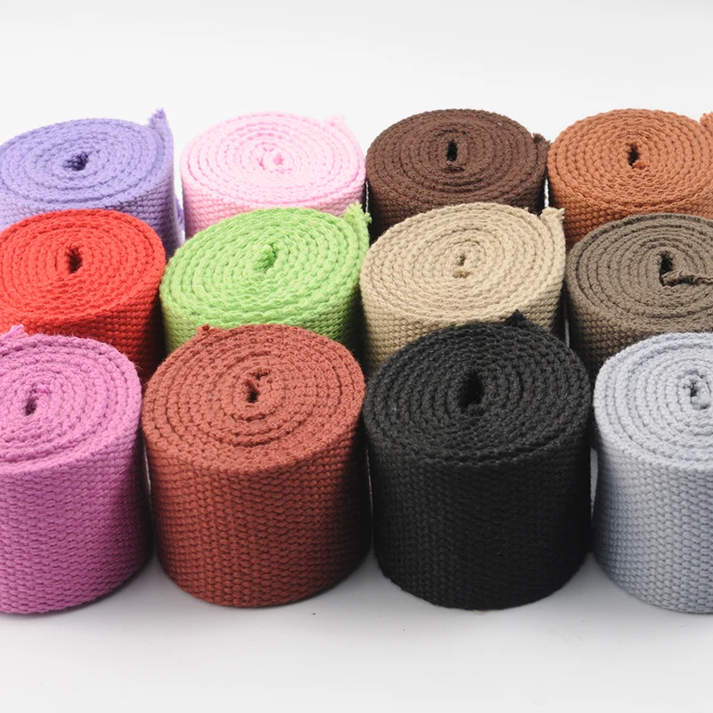 

2.5cm color canvas with cotton plain belt webbing bag backpack with canvas belt with tied rope clothing accessories