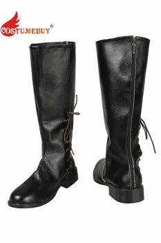 

CostumeBuy Game of Thrones Season 8 Cosplay Costume Jon Snow Boots Medieval Faux Leather Black Shoes Halloween Props Accessory