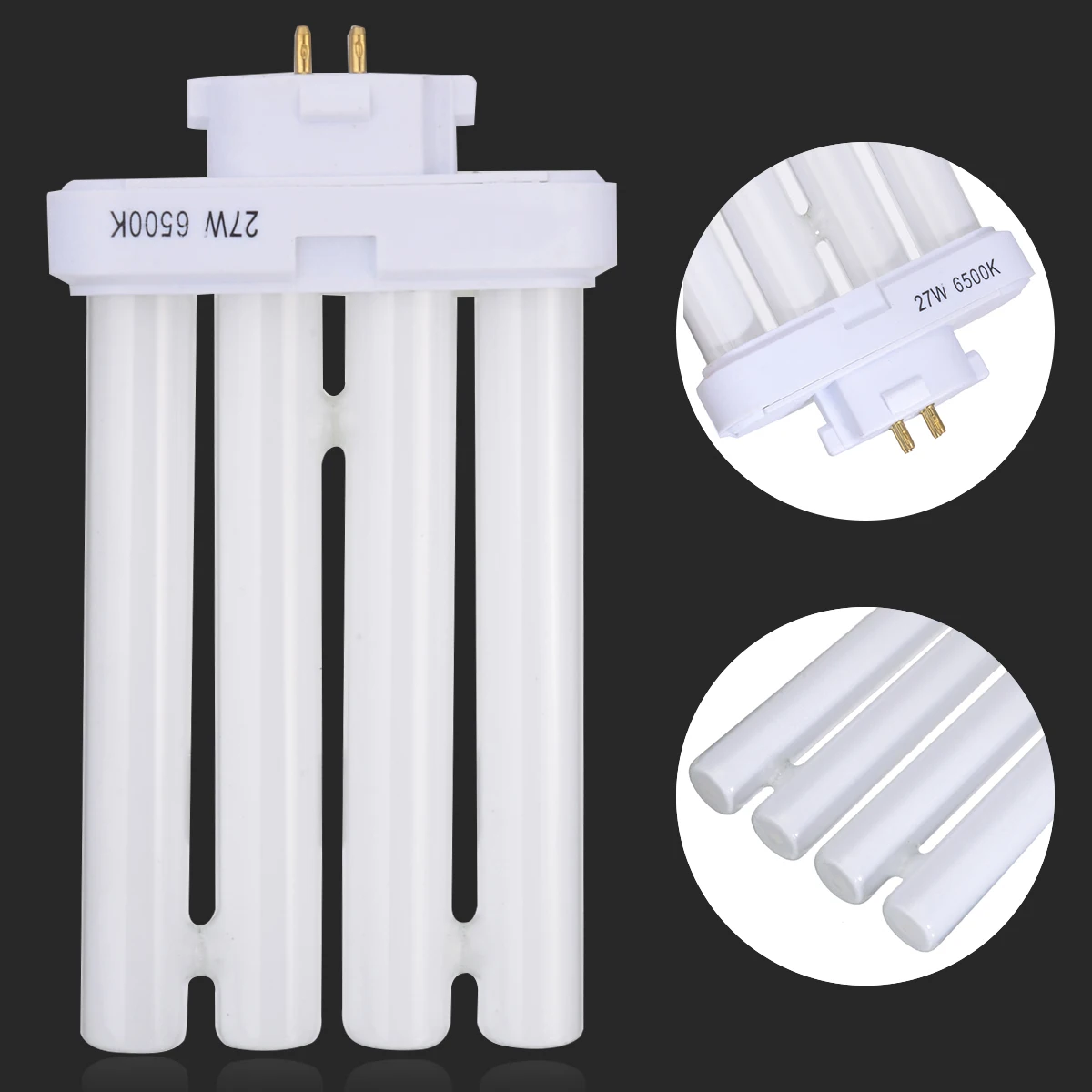 High Efficient Energy Saving Light 27W FML27/65K 4 Pin Quad Tube Fluorescent Light Bulb Lamp Pure White Lights