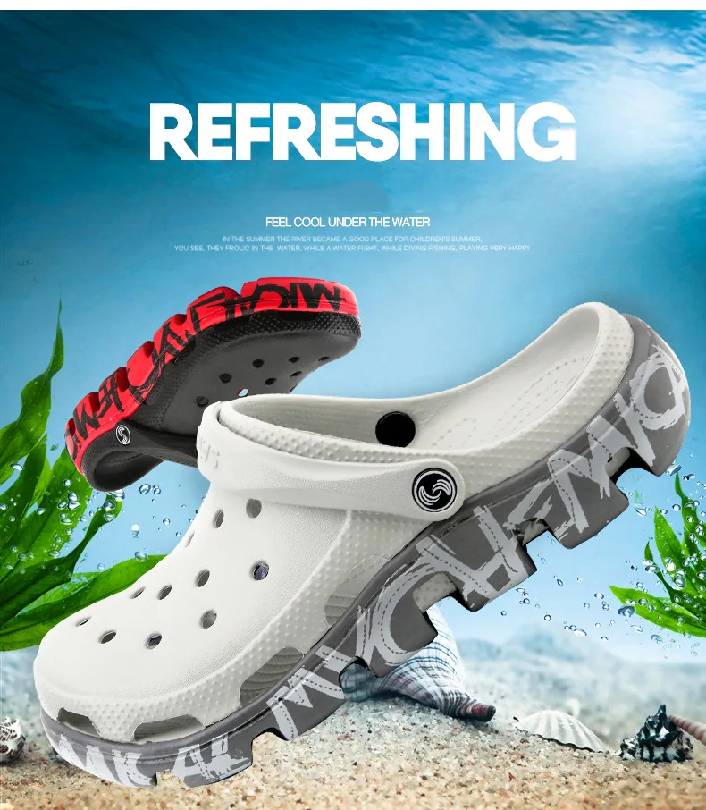SERENE Brand Croc Summer Casual Sandals New Man Aqua Clog Slipper Hot Male Band Sandalias Swimming Shoe Ocean Beach Garden Shoes (1)