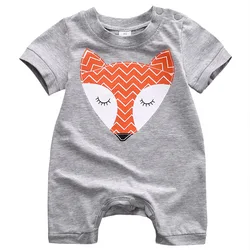 Barboteuse à manches courtes pour bébé, combinaison pour garçon et fille, imprimé Animal, vêtements d'été, nouvelle collection 2021 