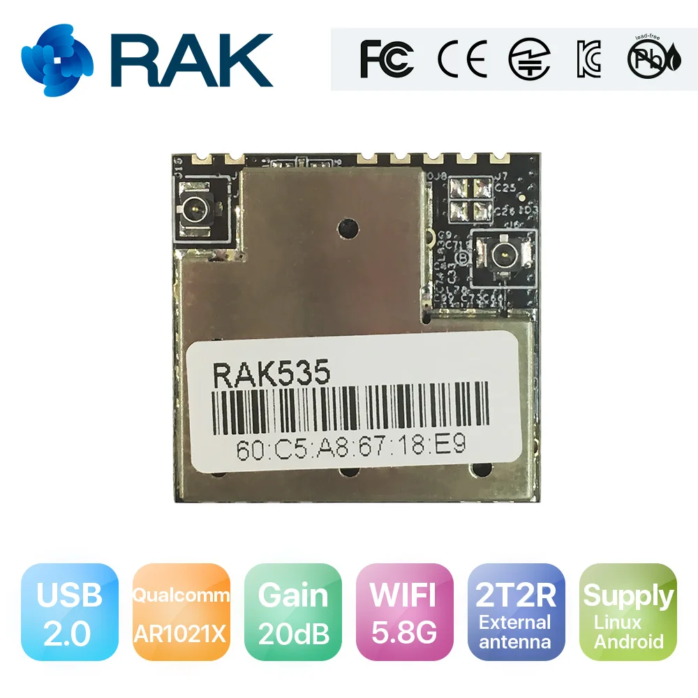 

USB 2.0 WiFi Module 20db High Gain Wireless High Power Module Based on Qualcomm AR9374X Supply Linux Android, 5.8G WIFI Q122