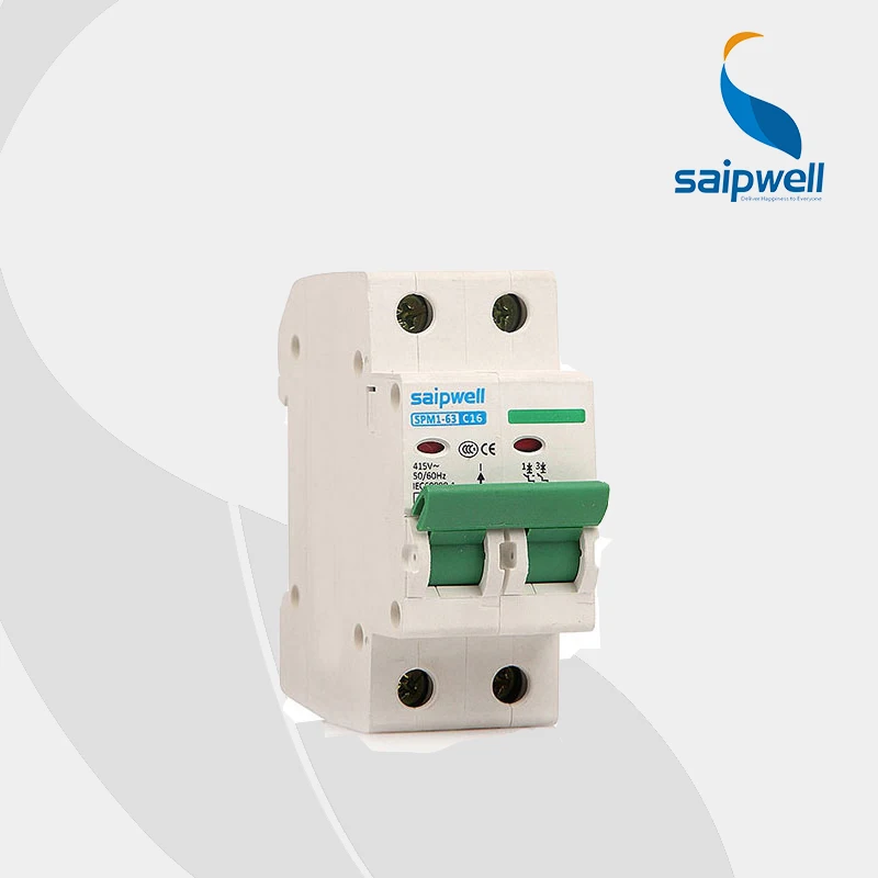 

2014 Newest General use Green 2 pole 20 amp MCB Switch SPM1-2-63C16