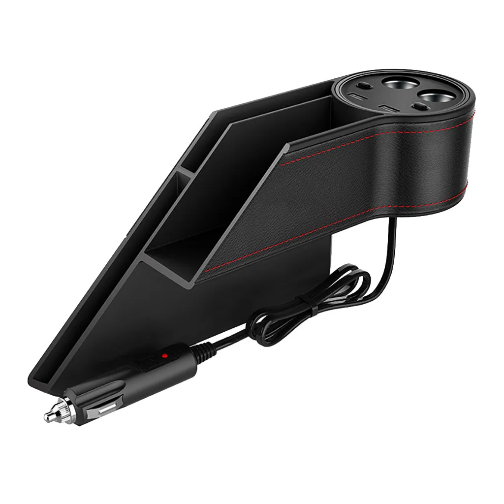 Многофункциональный двойной USB автомобильный телефон зарядное устройство адаптер в автомобиль для телефона планшета кожаный автомобильный сиденье щелевая коробка для хранения сиденье Органайзер