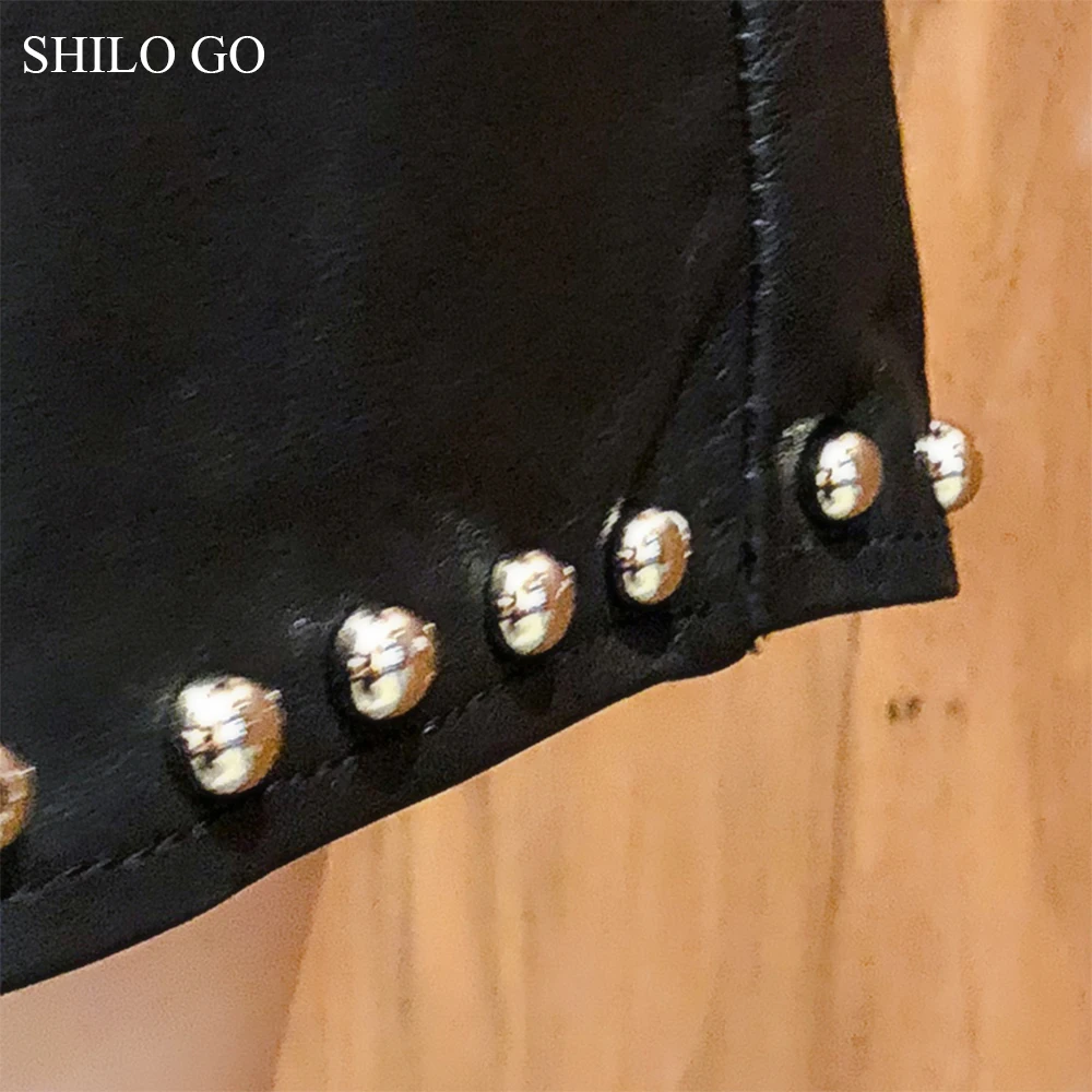 Женские кожаные юбки SHILO GO летние из натуральной овечьей кожи трапециевидные с