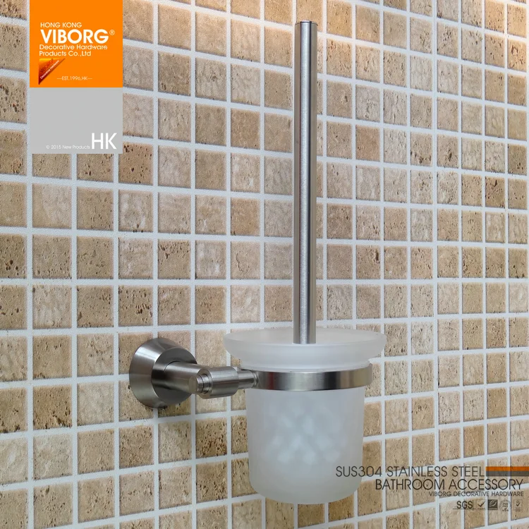 Bathroom Accessories Toilet Brush Set Toilet Brush Holder VIBORG SUS304 Stainless Steel Toilet Brush With Holder set brushed XS-212A-SS