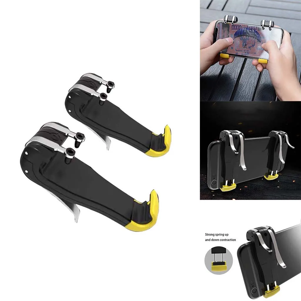 

1Pair Gaming Gamepads Tool Phone Mobile Gaming Trigger Fire Button Handle for L1R1 Shooter Controller Mobile Phone Android IOS#G