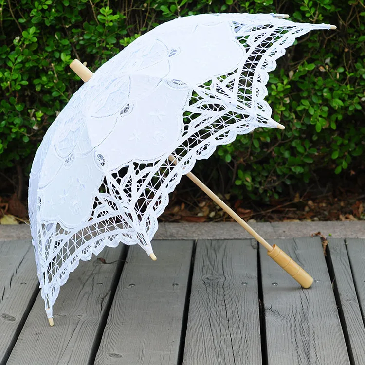 Летние винтажные кружевные свадебные Зонты 68 см* 52 см белый женский зонтик от солнца Свадебный зонтик для невесты солнцезащитный зонтик