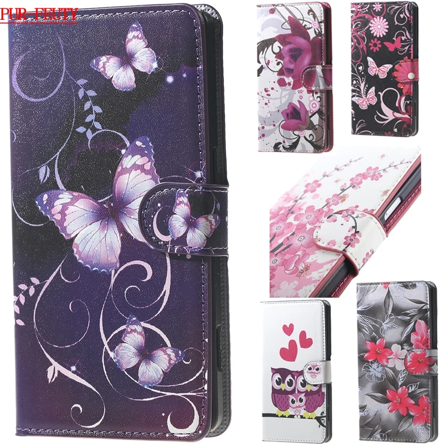 

Pink Plum Flip Wallet Case for Alcatel OneTouch Idol 3 6039A 6039Y 6039J 6039K 6039 Phone Leather Cover for Idol3 OT-6039 (4.7")