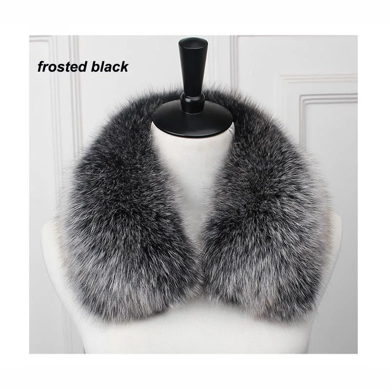 

Free Shipping Real Fox Fur Collar Women 100% Natural Fox Fur Scarf Winter Neck Warmer Jacket Fur Collar Short style