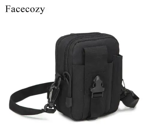 Facecozy, Мужская камуфляжная сумка для альпинизма, тактические карманы, водонепроницаемый пояс, поясные сумки, нейлоновая сумка для телефона, кошелек, спортивные походные сумки - Цвет: black