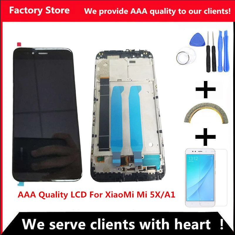 

AAA Quality LCD With Frame For XiaoMi Mi A1 LCD Display Screen Replacement For XiaoMi 5X/A1 LCD Digiziter Assembly